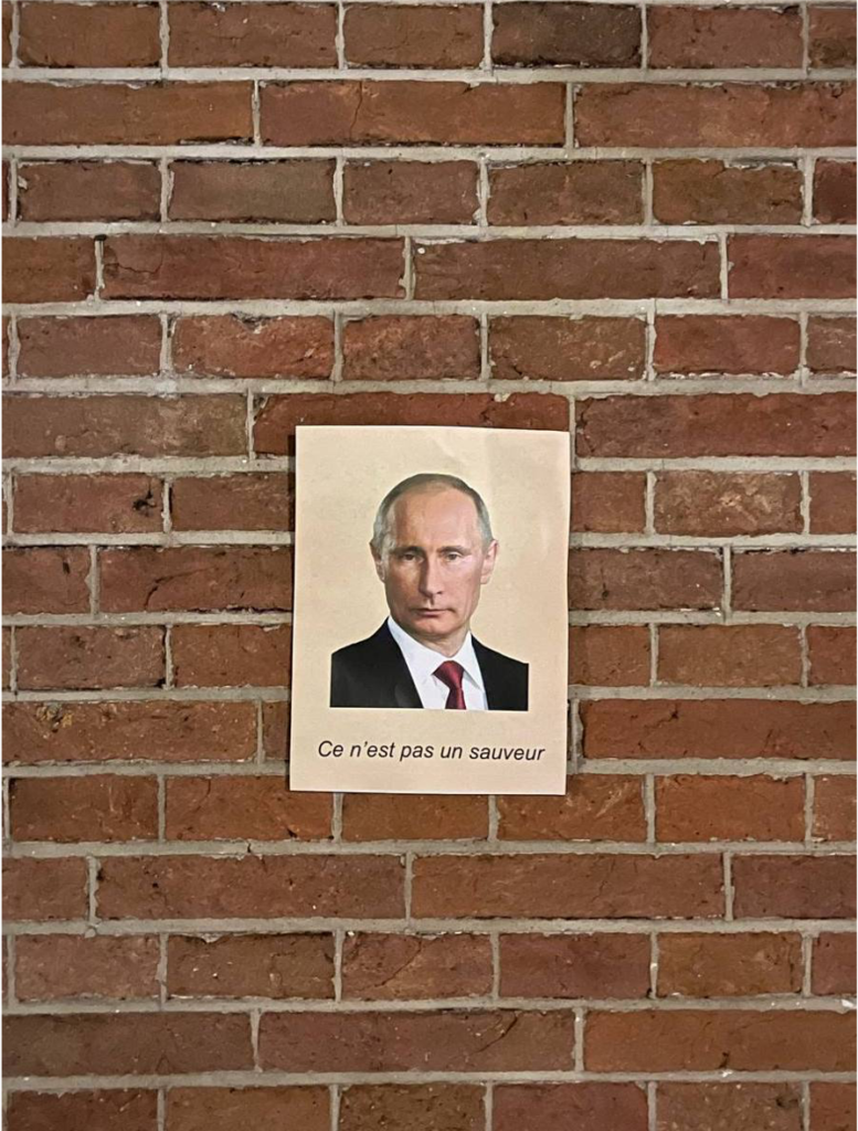 Poster of Putin on a wall