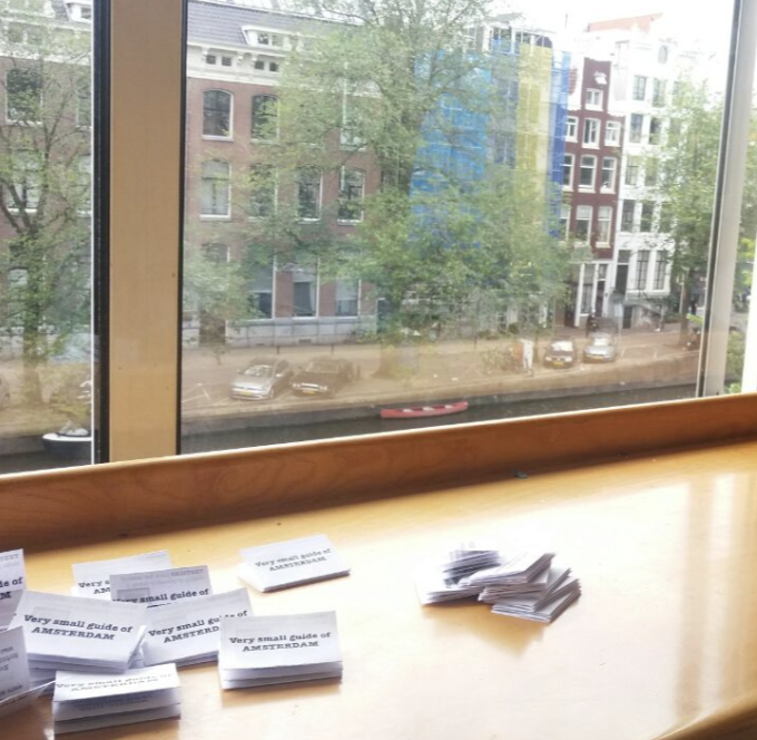 folded brochures on the table 