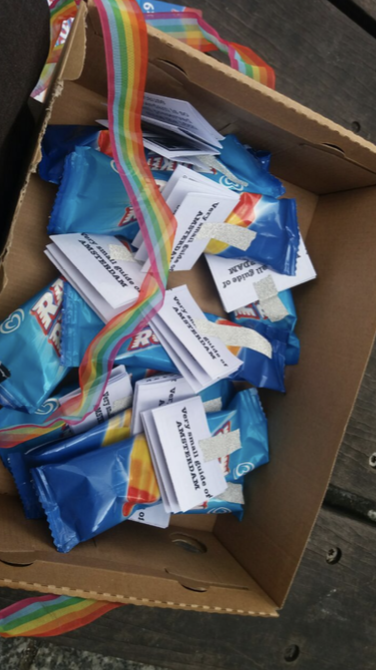 brochures in a box with ice cream